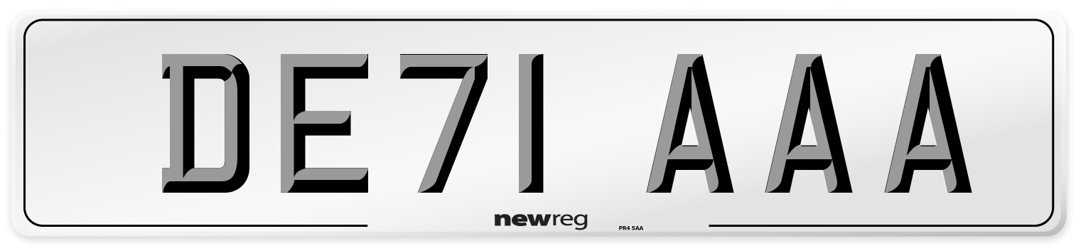 DE71 AAA Number Plate from New Reg